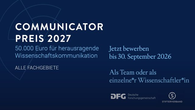 Communicator-Preis – Wissenschaftspreis des Stifterverbandes 2027