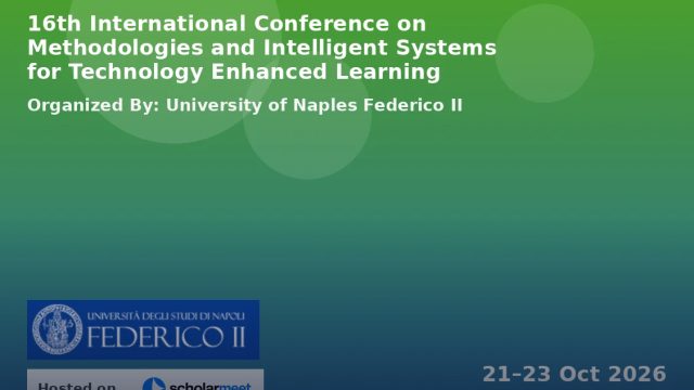 16th International Conference on Methodologies and Intelligent Systems for Technology Enhanced Learning