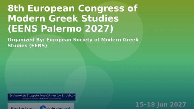 8th European Congress of Modern Greek Studies (EENS Palermo 2027)