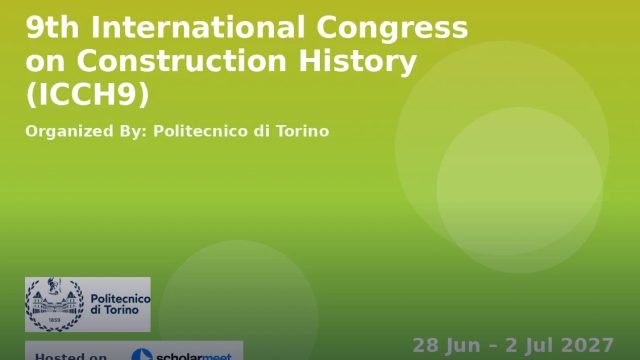 9th International Congress on Construction History (ICCH9)