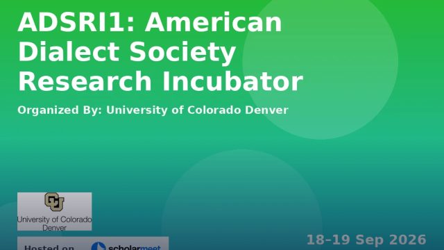 American Dialect Society Research Incubator