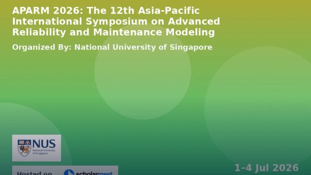 The 12th Asia-Pacific International Symposium on Advanced Reliability and Maintenance Modeling (APARM 2026)