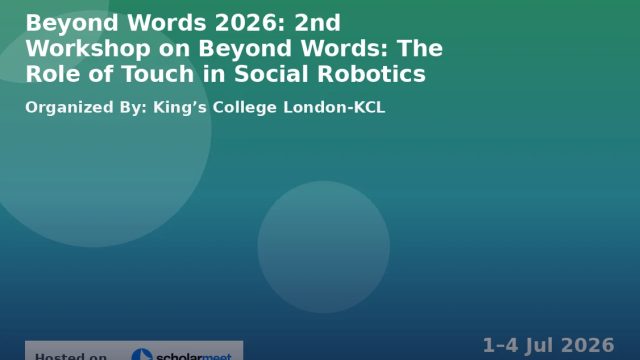 Beyond Words: The Role of Touch in Social Robotics (2nd Workshop, 2026)