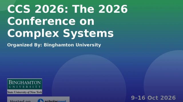 The 2026 Conference on Complex Systems (CCS 2026)