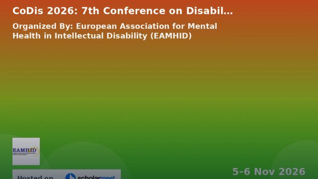CoDis 2026: 7th Conference on Disability "Meeting Them Where They Are: Emotion, Communication, and the Power of Connection"