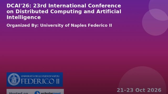 DCAI'26: 23rd International Conference on Distributed Computing and Artificial Intelligence