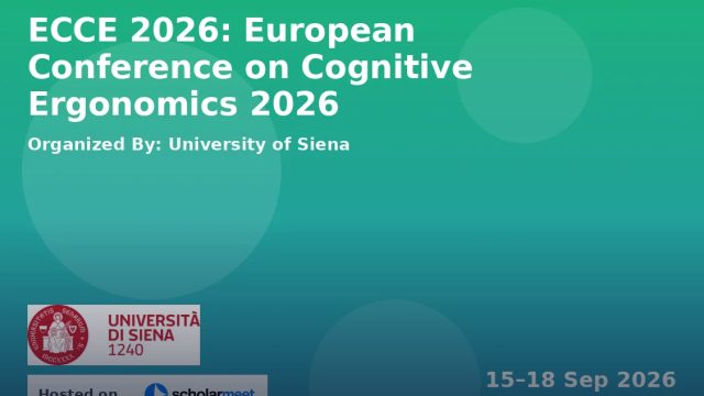 European Conference on Cognitive Ergonomics (ECCE) 2026