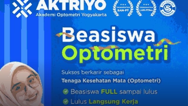Beasiswa Optometri Kuliah GRATIS D3 di Akademi Optometri Yogyakarta (AKTRIYO)